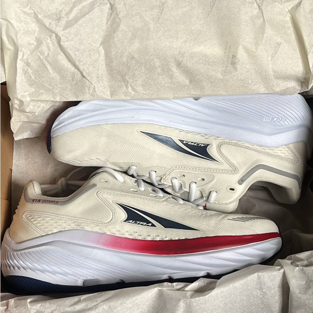 Altra Men's White and Red Running Shoes